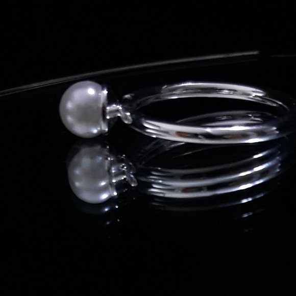 June BirthStone GENUINE Pearl Ring Sterling Promise SIZE 10 - Picture 8 of 12